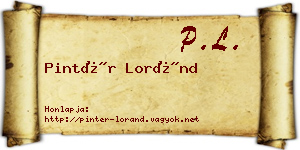 Pintér Loránd névjegykártya