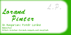 lorand pinter business card